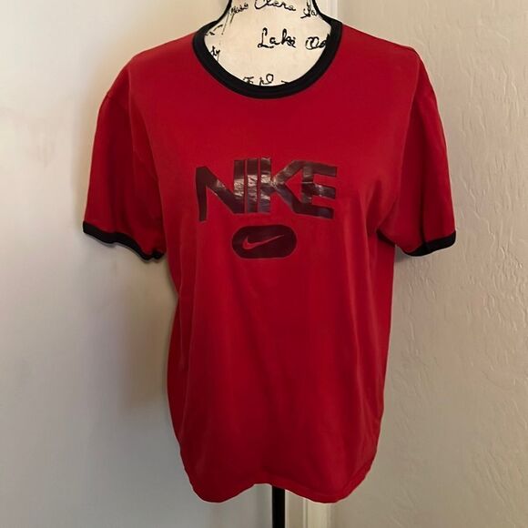 Y2K Nike Red & Black Ringer Shirt - Picture 1 of 12